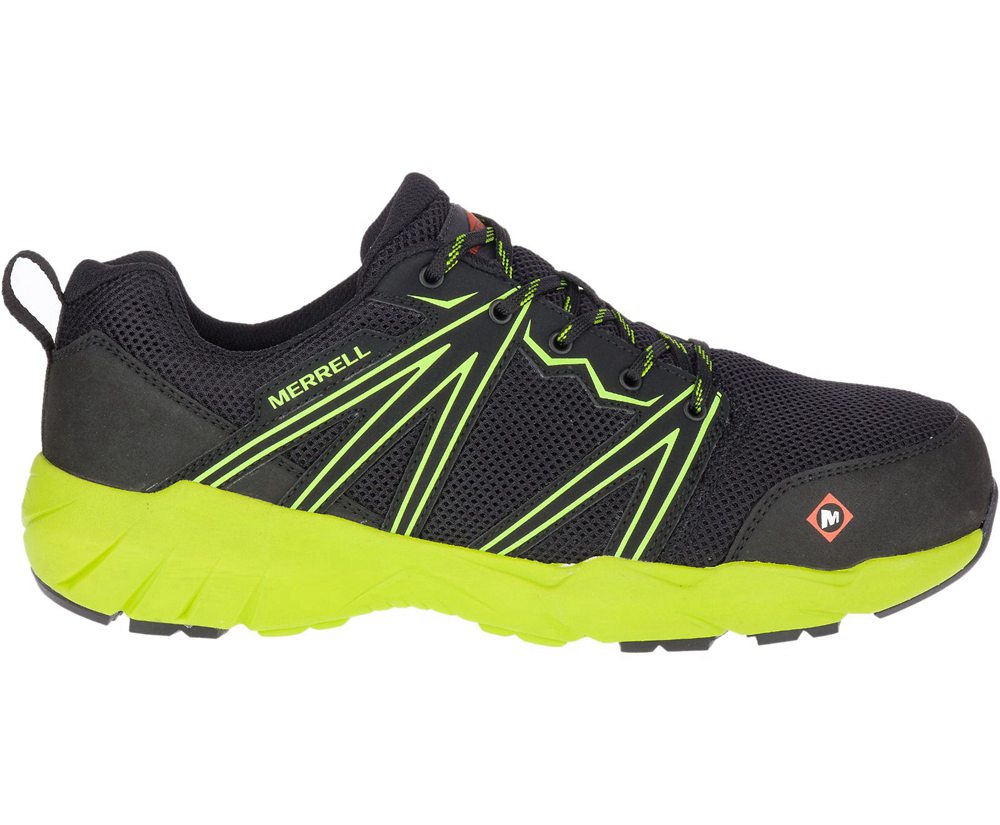 Buty Sportowe Merrell Męskie Czarne/Zielone - Fullbench Superlite Alloy Toe - 594217-DNI